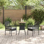 Garden Dining Set 3 pcs Black Poly rattan 3334951