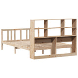 ZNTS Bookcase Bed without Mattress 150x200cm King Size Solid Wood Pine 3322317