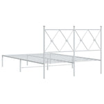 Metal Bed Frame without Mattress with Headboard White 120x190cm 376548