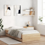 Bed Frame with Drawers without Mattress Sonoma Oak 75x190 cm Small Single 3207331