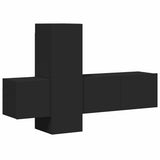 3 Piece TV Cabinet Set Black Engineered Wood 3078759