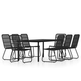 9 Piece Garden Dining Set Black 3099172