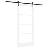Sliding Door ORKDAL White 93 x 211 cm Solid Pine Wood and Glass 3332486