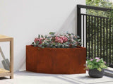 Corner Planter Rusty 45 x 45 x 35 cm Weathering steel 883653