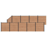 Fence Set 10 pcs 1657 x 186 cm WPC and Aluminium Brown 3429392
