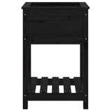 Planter with Shelf Black 54x54x81 cm Solid Wood Pine 823777