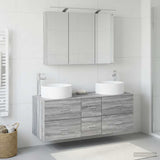 Bathroom Furniture Set 4 pcs Grey Sonoma 100 x 14.5 x 70 cm 3407100