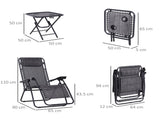 3pcs Folding Zero Gravity Chairs Sun Lounger Table Set w/ Cup Holders Reclining Garden Yard Pool, T3398P320000