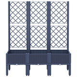 Garden Planter with Trellis Blue Grey 120x40x142 cm PP 367926