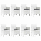 Garden Dining Set 9 pcs White Polypropylene 3378585