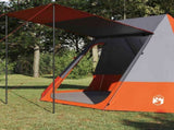 Camping Tent Grey and Orange 482 x 360 x 227 cm Taffeta 42001189