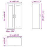 Wall Glass Cabinet LUCCA Black 60 x 31 x 100 cm Engineered Wood 885176