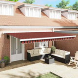 Retractable Awning Red and Black 500 x 300 cm Fabric and Metal 3331231