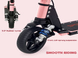 Folding Electric Scooter for Kids, with Dual Brakes, Front Suspension, LED Colourful Lights, Pink T3398P349456