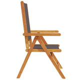 Reclining Garden Chairs 8 pcs Anthracite Fabric and Solid Wood 3214543