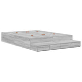 Storage Bed Frame with Drawer Grey sonoma 236.5 x 150 x 31.5 cm 3335650