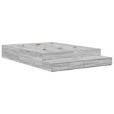 Storage Bed Frame Grey Sonoma 135 cm Engineered Wood 3335706