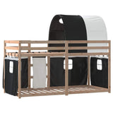 Bunk Bed without Mattress White&Black 90x190 cm Solid Wood Pine 3283994