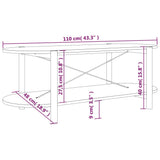 Coffee Table Black Engineered wood, Solid pine wood, Metal Regular 345688