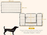 16 Panels Heavy Duty Puppy Playpen, for Small Dogs, Indoor and Outdoor Use - Grey T3398P347591