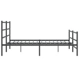 Metal Bed Frame without Mattress with Footboard Black 200x200cm 355390