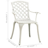 Bistro Set White Cast Aluminium Small Ergonomic Bistro Set 315593