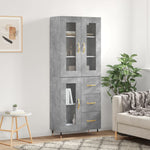 Highboard Concrete Grey 69.5x34x180 cm Engineered Wood 3198581
