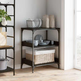 Kitchen Trolley Black Oak 60 x 41 x 80.5 cm Engineered Wood 883031