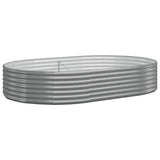 Garden Raised Bed Galvanised Steel 214x140x36 cm Grey 319024