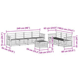Sofa Sets 8 pcs Natural Solid Acacia Wood 3374479