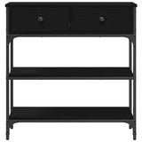 Console Table Black Oak 72.5 x 25 x 75 cm Engineered Wood 863521