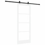 Sliding Door ORKDAL White 83 x 211 cm Solid Pine Wood and Glass 3332140