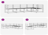 Outdoor Sofa Set 5 pcs White Solid Acacia Wood 3387613