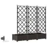 Garden Planter 3 pcs Brown 120 x 40 x 126 cm PP 42002829