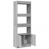 Highboard Grey Sonoma 63x33x180 cm Engineered Wood 3309605