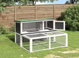Rabbit Hutch Grey 102x90x84.5 cm Solid Wood Pine 172284