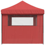 Foldable Party Tent Pop-Up with 3 Sidewalls Burgundy 4004971