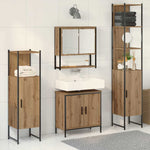 Bathroom Furniture Set with Door 4 pcs Brown 33 x 33 x 185.5 cm 3334413