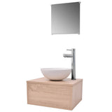 Four Piece Bathroom Furniture Set with Basin with Tap Beige 273686