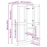 Wardrobe Old Wood 82.5 x 51.5 x 180 cm Engineered Wood 875161