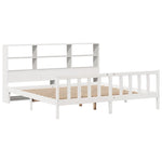 ZNTS Bookcase Bed without Mattress White 180x200 cm Super King Solid Wood Pine 3321711
