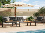 Outdoor Furniture Set 4 pcs Dark Grey Poly Rattan 42025358