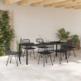 Garden Dining Set 7 pcs Black Powder-Coated Steel 3379203