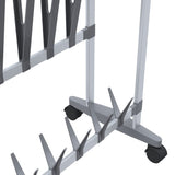 Shoe Rack with Wheels Silver 89x27x120 cm 344370