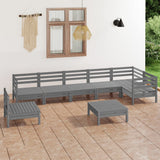 8 Piece Garden Lounge Set Solid Pinewood Grey 3082744
