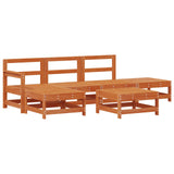 Garden Lounge Set 6 pcs Wax Brown Solid Pine Wood 3418084