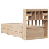 Bookcase Bed without Mattress 90x190 cm Single Solid Wood Pine 3308981