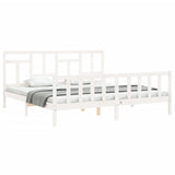 Bed Frame without Mattress White 200x200 cm Solid Wood Pine 3193162