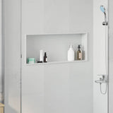 Shower Niche White 75 x 30 x 9.5 cm Stainless Steel 42012673