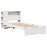 Bookcase Bed without Mattress White 90x200cm Solid Wood Pine 3322374